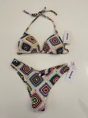 Hurley Crochet Print Bikini